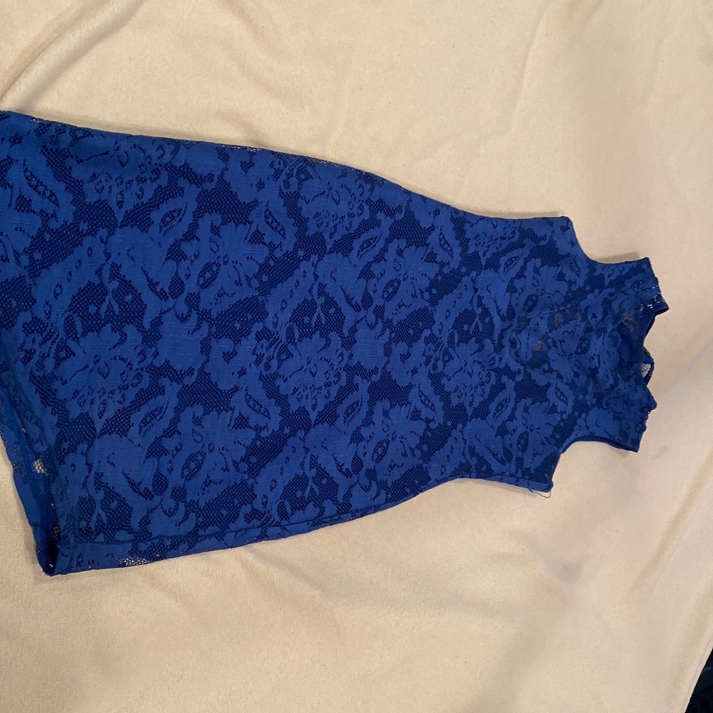 Nookie size 8 blue lace dress.